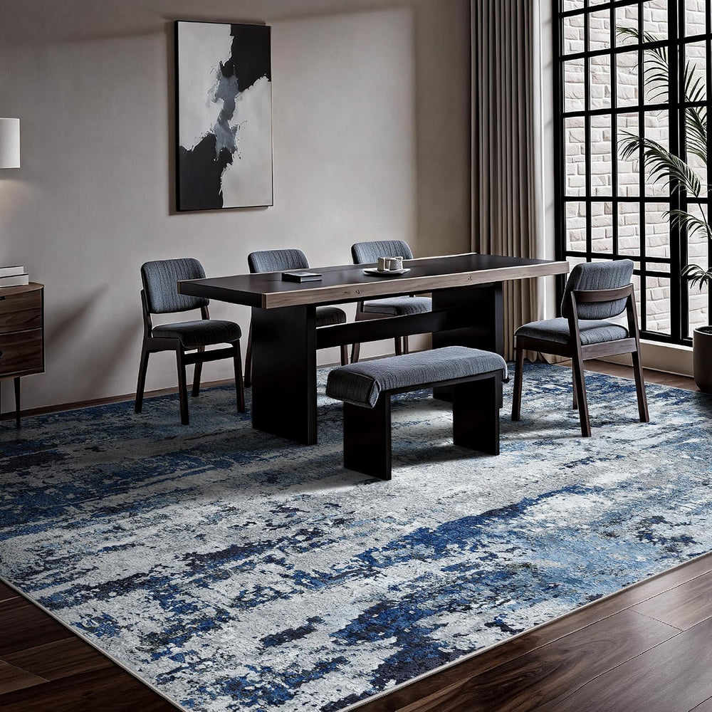 9x12 Area Rugs, Abstract Morden Soft Washable Rug, Non-Slip Low Pile Rugs for...