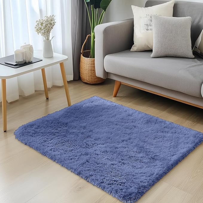 OLANLY 3x5 Machine Washable Small Bedside Rug, Soft Fluffy Shaggy Rugs - Image 3