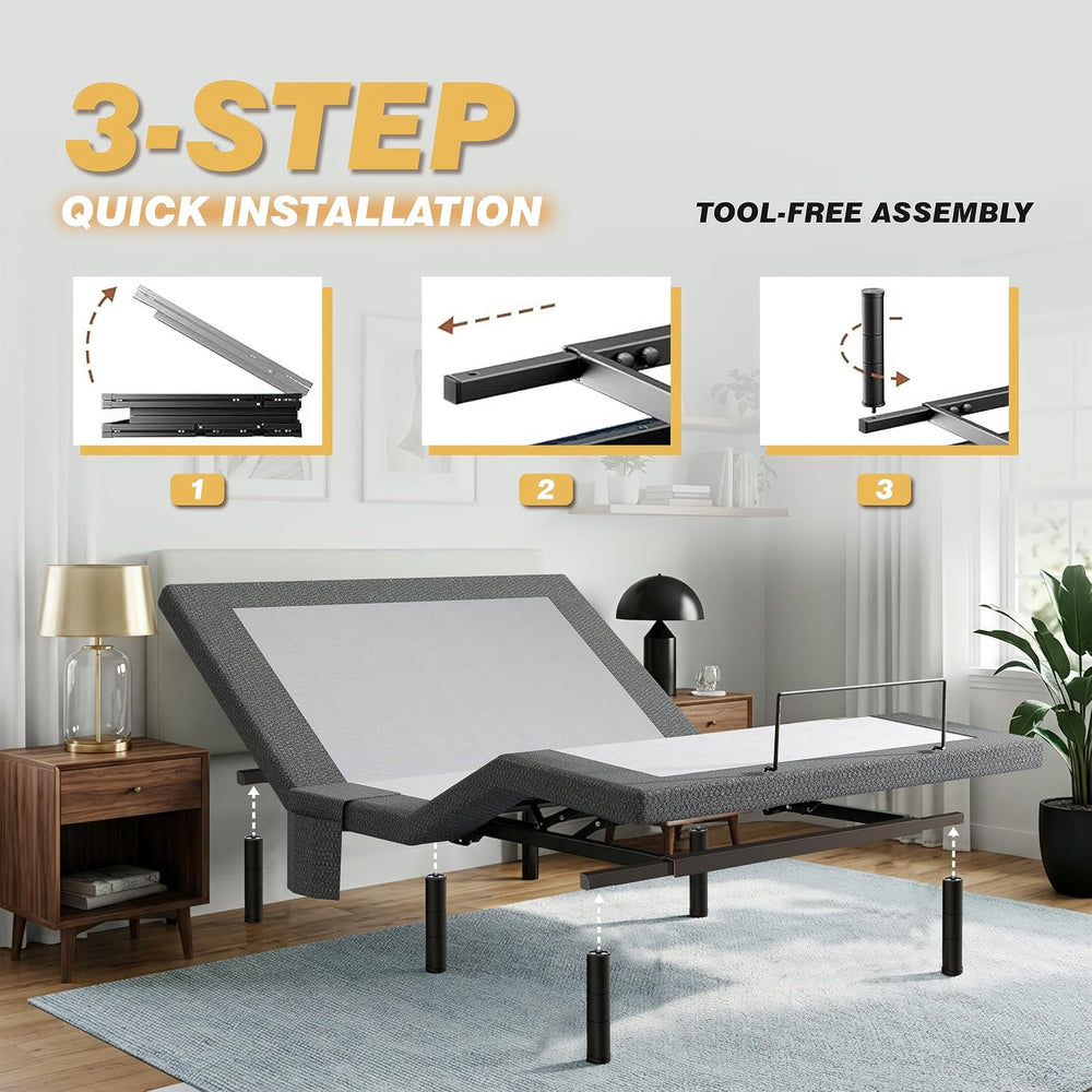 Twin XL Adjustable Bed Frame,Adjustable Bed Base Ergonomic