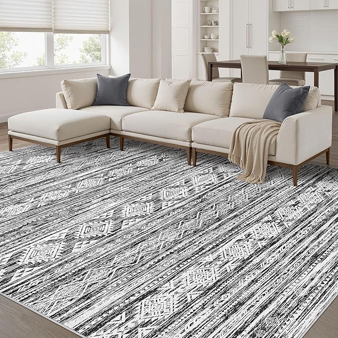 Nakagishi 5x7 Area Rugs Living Room: Washable Large Neutral Soft Rug Stain by NakagishiAreaRug