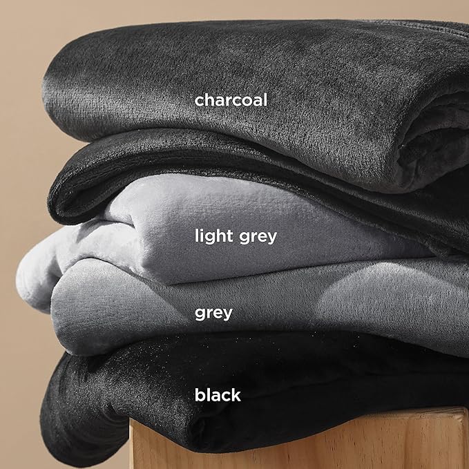 Bedsure GentleSoft Fleece Bed Blankets Full Size Charcoal - Image 4