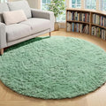 ONASAR Sage Green Round Area Rug 4ft, Fluffy Soft Bedroom Circle Rugs by ONASAR