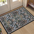 Entryway Rug 2X3 Small Rugs: Floral Washable Door Mat Vintage Soft Low Pile by PLHXFRSoftAreaRugs