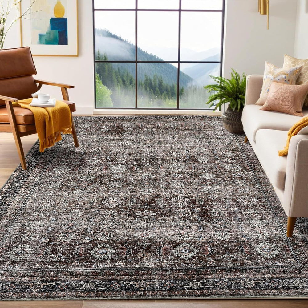 GarveeHome Large Area Rugs 9x12 Vintage Printed Living Room with Non-Slip Bac...