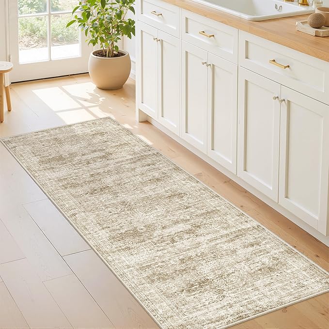 2x5 Rug Runner Washable for Entryway, Soft Bathroom Rugs by Restydon