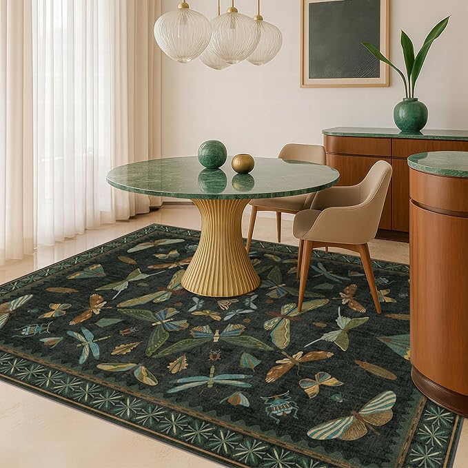 Dark Green Area Rugs 5x7 for Living Room - Image 8