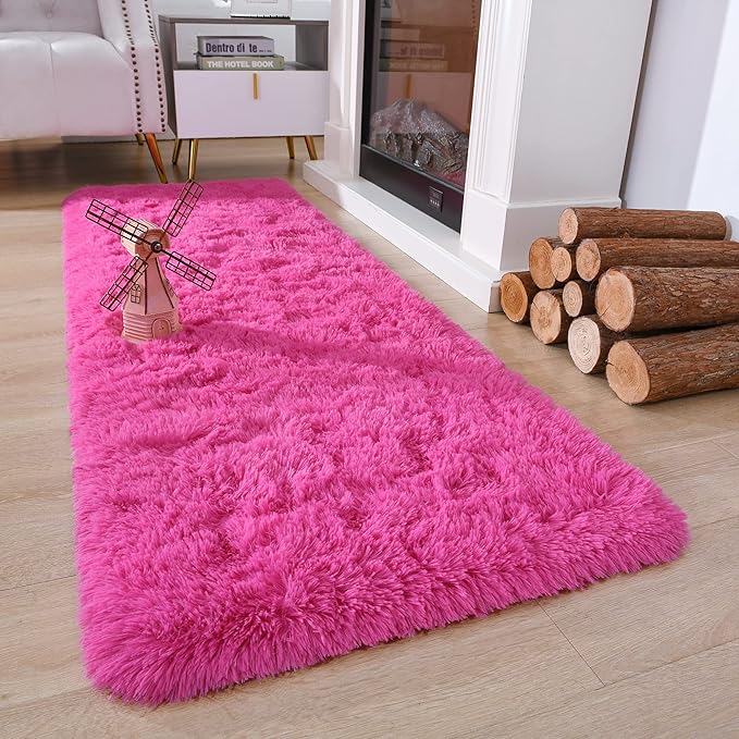 Chicrug Soft Runner Rug for Bedroom Living Room Plush Fluffy Rugs 2x6 Feet - Image 3