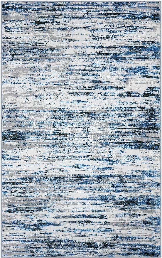 Lansny Modern Abstract 5x7 Machine Washable Area Rug Non-Slip Soft Bedroom - Image 9