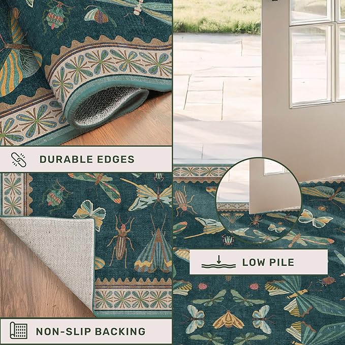 Hazo Haus Brown and Green Kitchen Sink Runner Rug 2x5 - Image 4