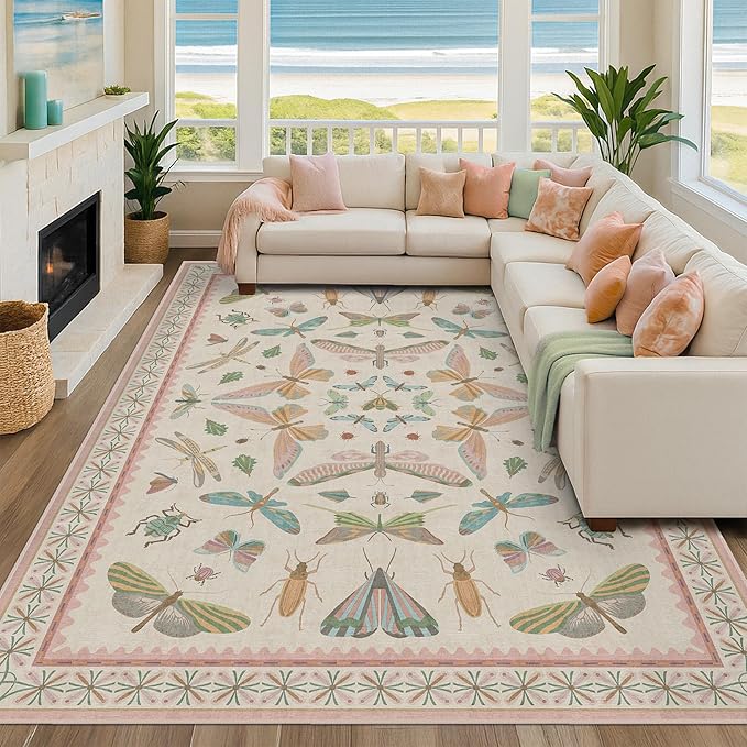 Hazo Haus 7x9 Cute Insect Rugs for Girls Bedroom - Image 3