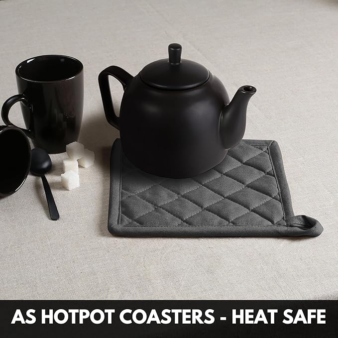 Oven Mitts + Pot Holders 100% Cotton Heat Resistant Oven Gloves & Hot Pads - Image 6