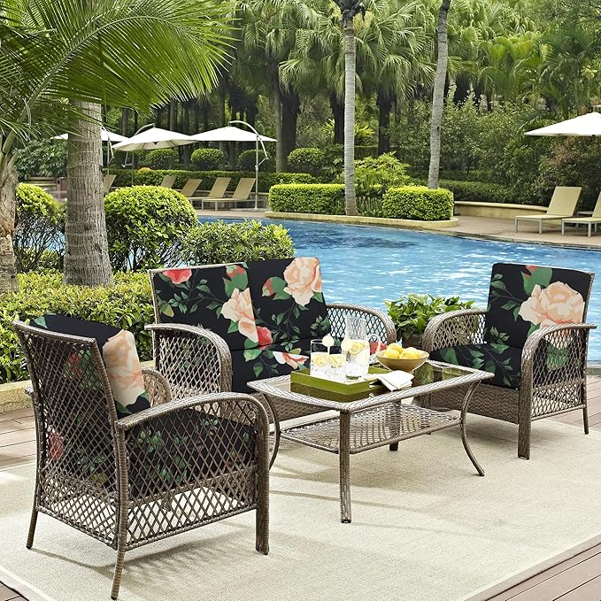 8Pcs Outdoor Cushion Covers, Patio Cushion Covers, Stretch Elastic Slipcovers - Image 6