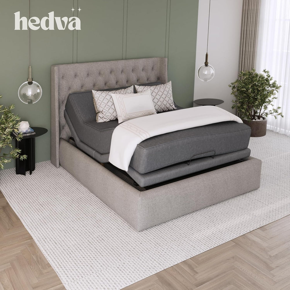Hedva Queen Adjustable Bed Frame, Head & Foot Incline, Zero Gravity, Mass...