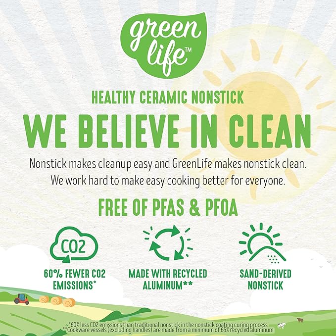 GreenLife Soft Grip Healthy Ceramic Nonstick 23 Piece Kitchen Cookware Pots and - Image 5