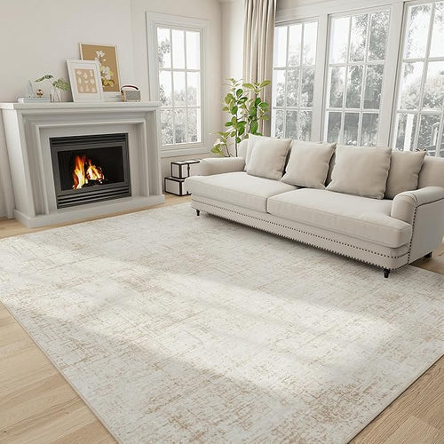 5x8 Area Rugs for Living Room Washable Rug: Anti-Skid Abstract Modern Living by Crority