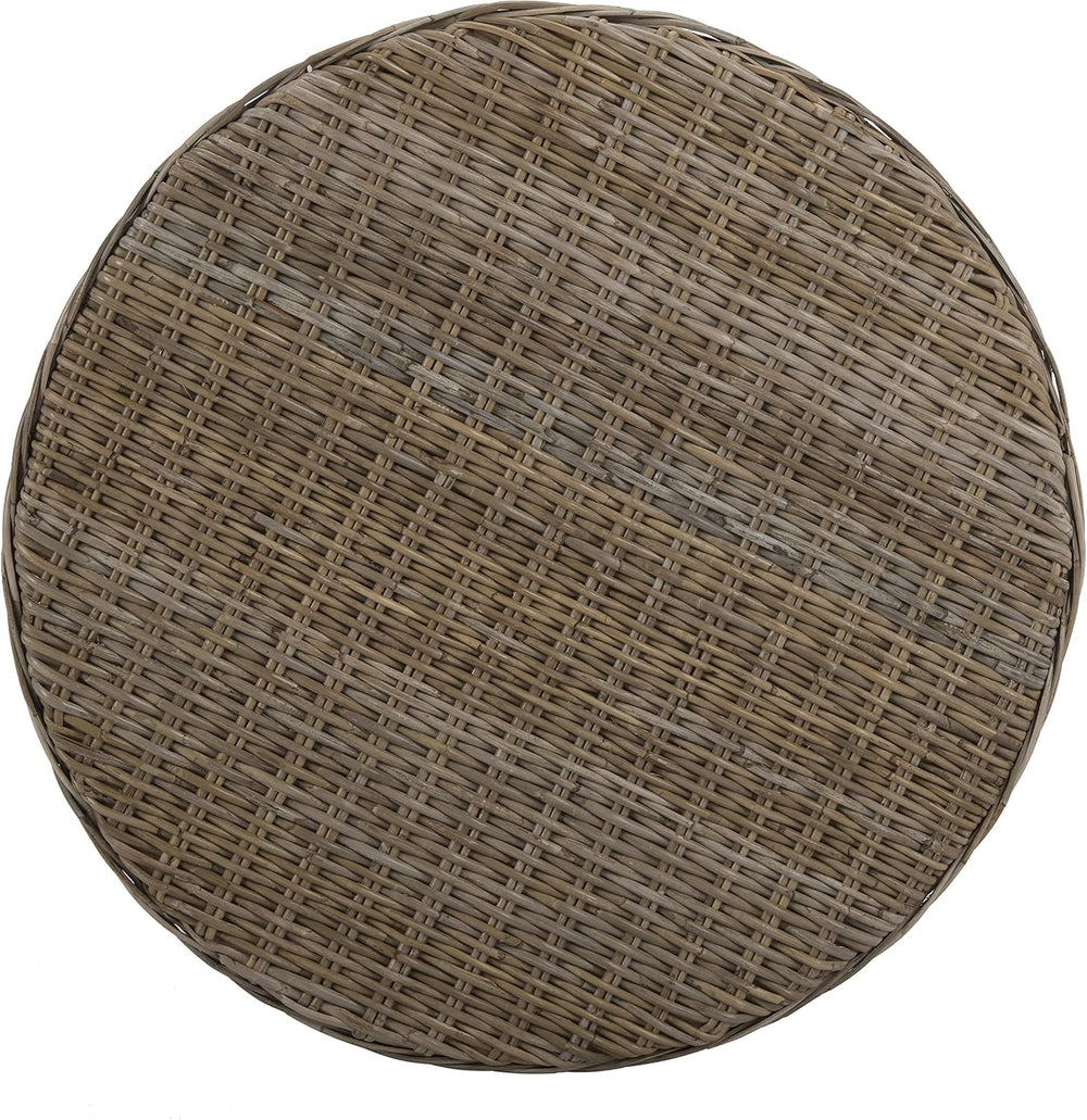 SAFAVIEH Home Collection Ruxton Natural Rattan Round Coffee Table Ottoman