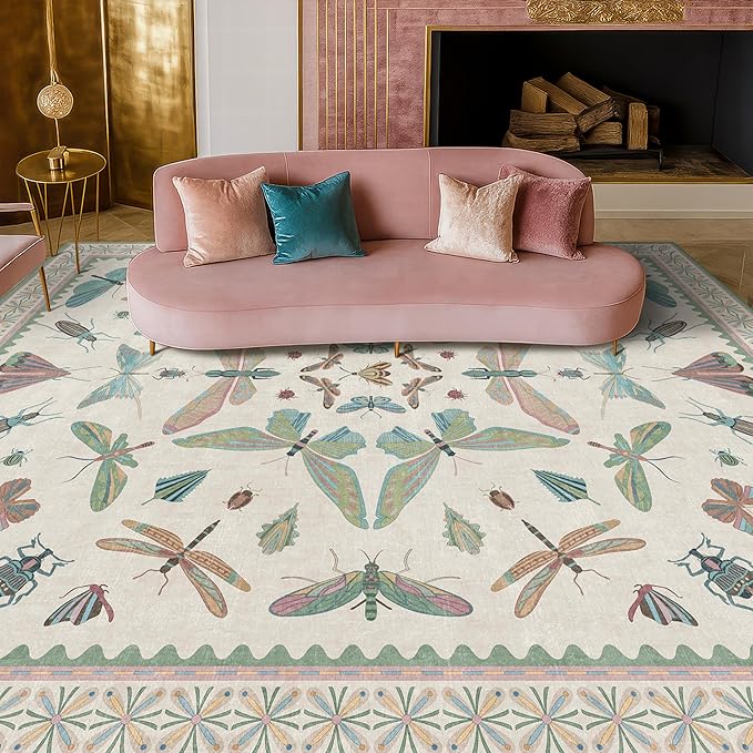 Green Butterfly Rugs for Girls Bedroom - Image 3