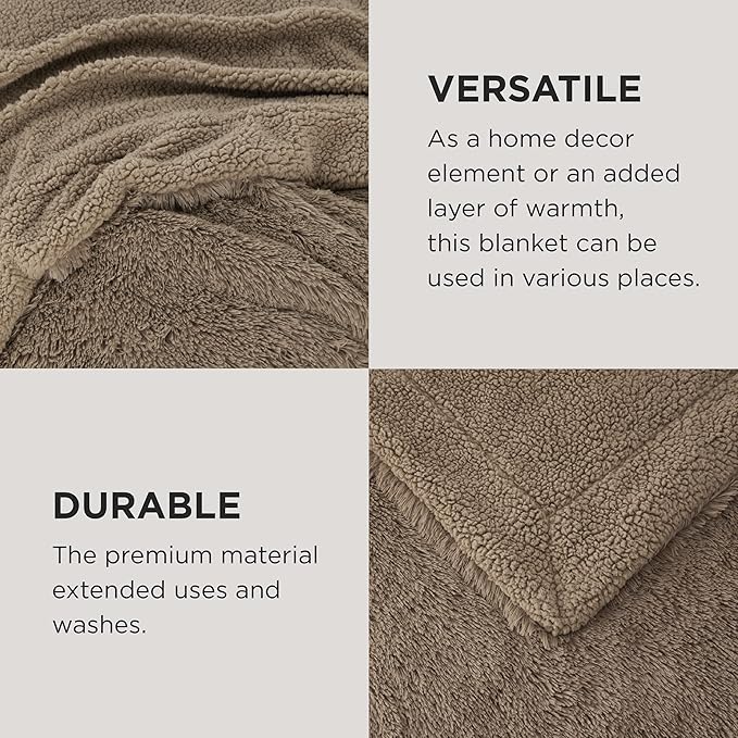 Bedsure GentleSoft Fluffy Light Chocolate Brown Throw Blanket, Soft Fuzzy - Image 4