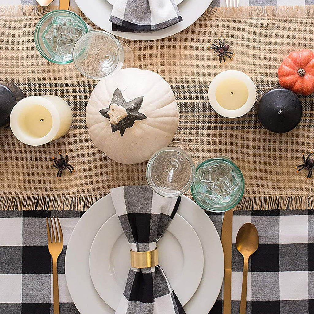 DII Buffalo Check Collection, Classic Farmhouse Napkin Set, 20x20, Black & White, 6 Piece (Pack of 2)