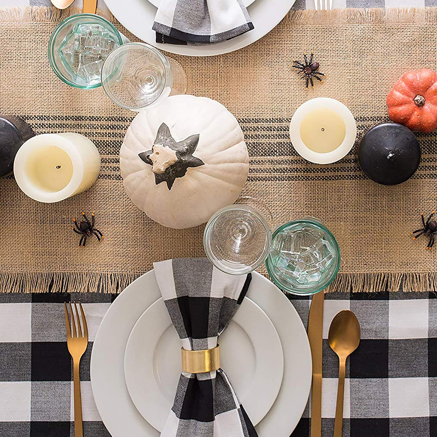 DII Buffalo Check Collection, Classic Farmhouse Napkin Set, 20x20, Black & White, 6 Piece (Pack of 2)