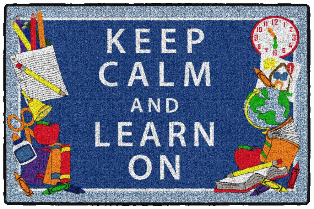 Flagship Carpets - Keep Calm & Learn On Area Rug for Children's Class...