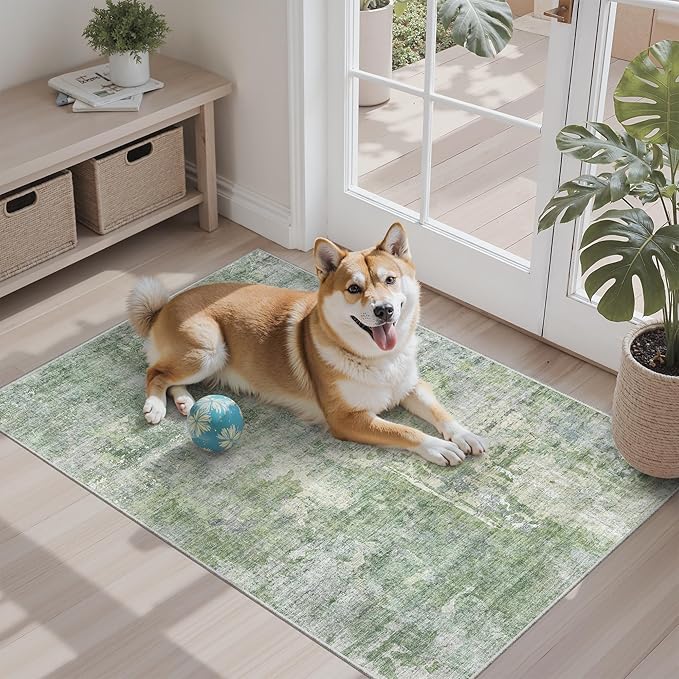 2x3 Abstract Washable Rugs for Kitchen, Powder Room Small Area Rug Non-Slip - Image 8