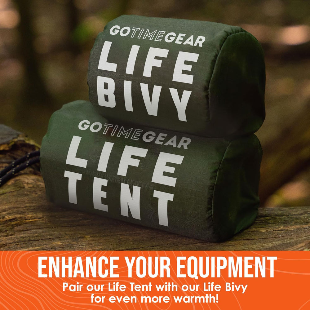 Go Time Gear Survival Life Tent • 2 Person Mylar Emergency Shelter Tube Tent ...