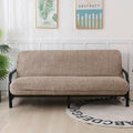 OctoRose Full Size 3 Side Zipper Upholstery Thick Linen Camel Futon Cover Sofa DayBed Mattress Slipcover Couch Protector (Linen-Camel, Full Size)