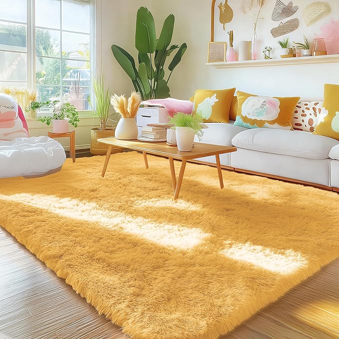 OLANLY Area Rugs for Living Room Bedroom, Machine Washable 4x5.9 ft Soft Fluffy - Image 3