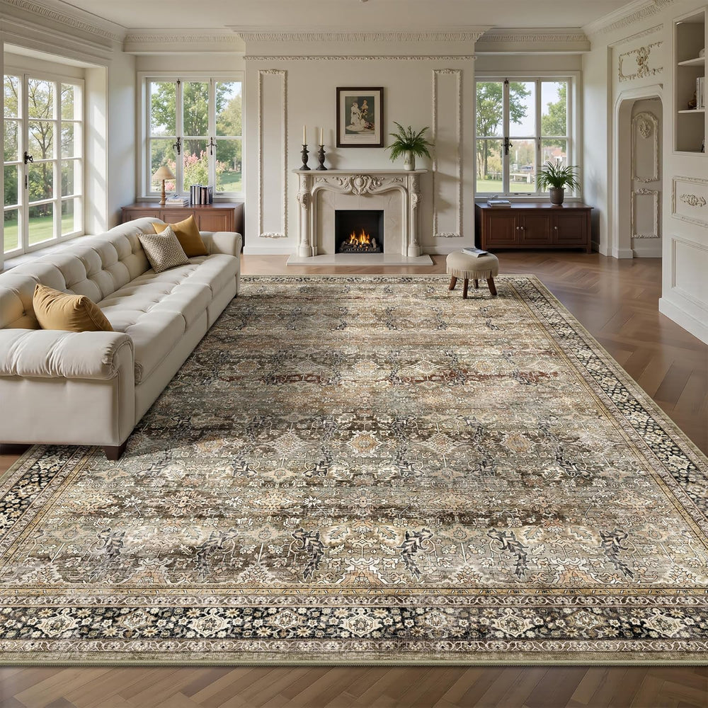 8x10 Area Rugs for Living Room - Washable Vintage Retro Large Rug, Soft Ultra...