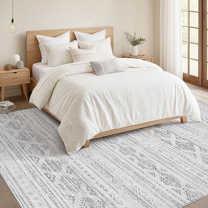 Nakagishi 6x9 Area Rugs Living Room: Washable Boho Large Neutral Soft Farmhouse - Image 6