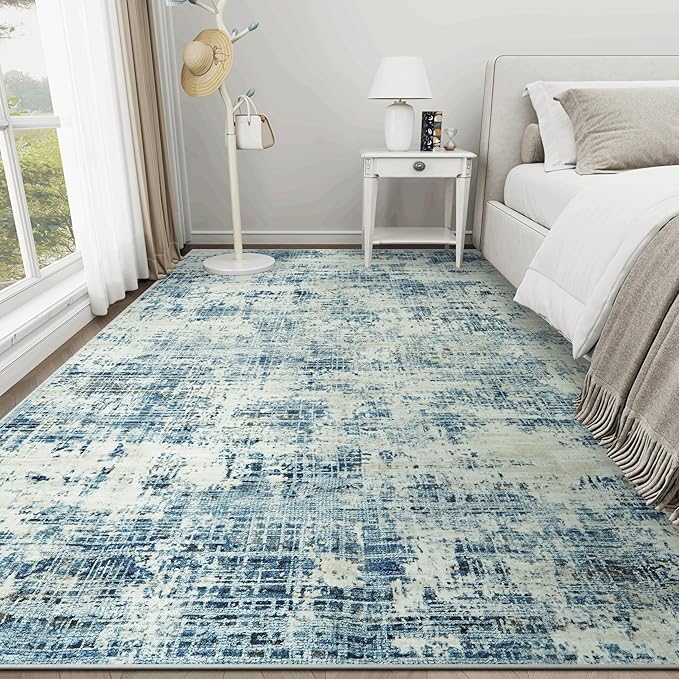 6x9 Area Rugs for Living Room Washable Rug: Anti-Skid Abstract Modern Living - Image 9