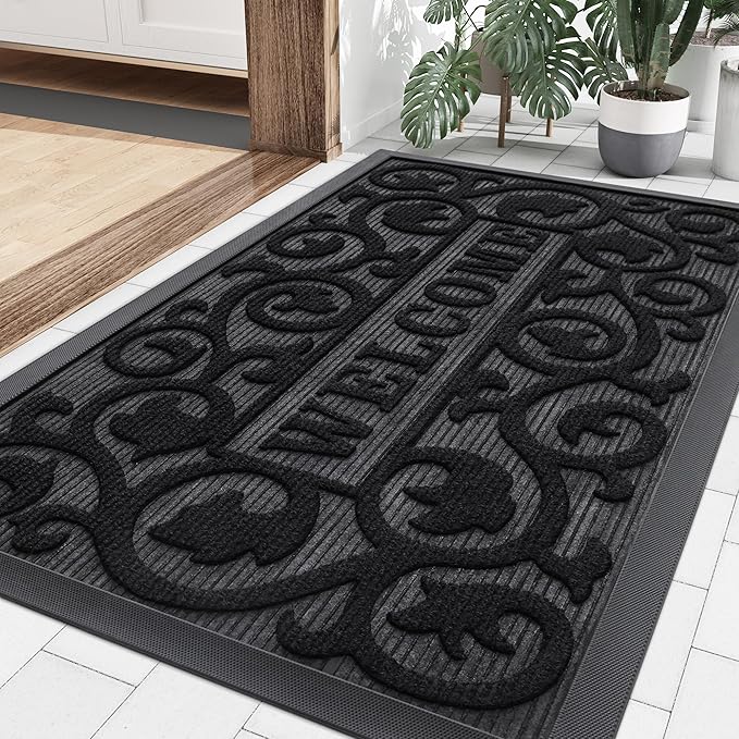 Smiry Welcome Door Mat Outside Entrance, Heavy Duty Trap Dirt and Moisture Easy by Smiry