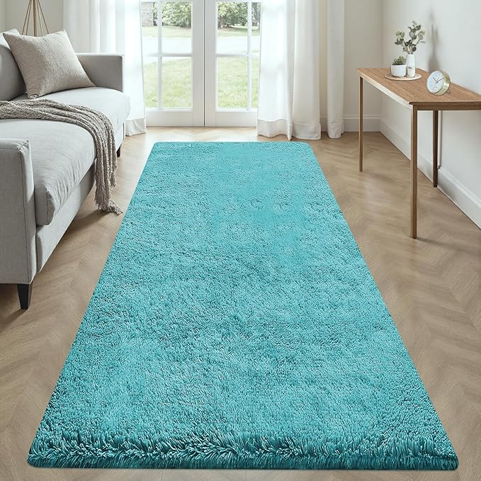 2x6 Runner Rug for Bedroom: Fluffy Shag Soft Washable Rugs Small Fuzzy Plush by VECARF
