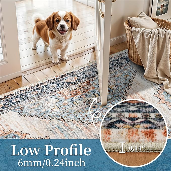 TOPRUUG Washable 2x8 Hallway Runner Rug: Non-Slip Low-Pile Rugs - Image 4