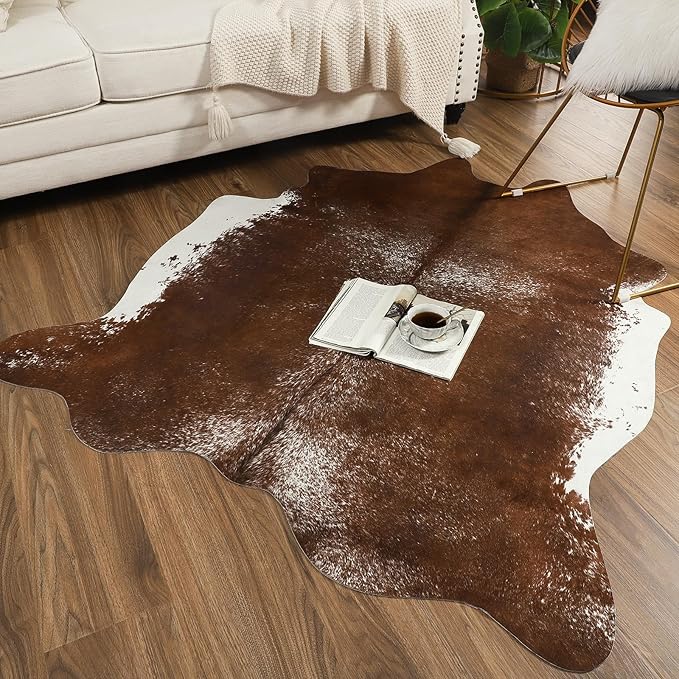 AROGAN Western Decor Faux Fur Cowhide Rug, Large Size Premium Animal Skin Cow - Image 8