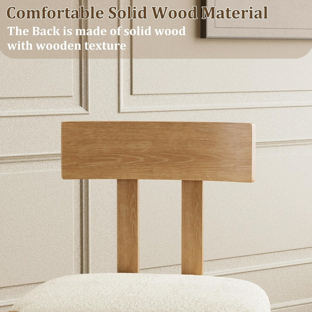 Okeysen Set of 4 Mid-Century Modern Dining Chair, Armless Round Boucle Uphols...