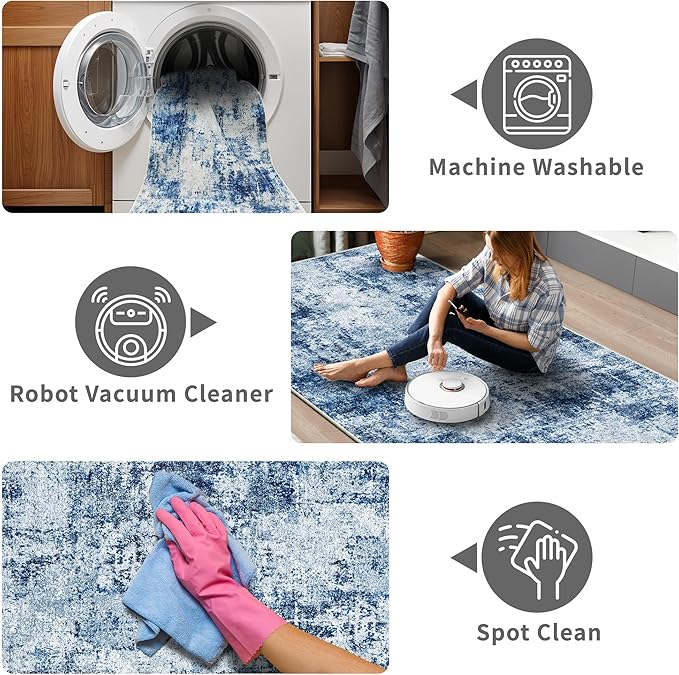 3x6 Washable Entryway Runner Rug: Non Slip Wide Hallway Runners Easy-to-Clean - Image 5