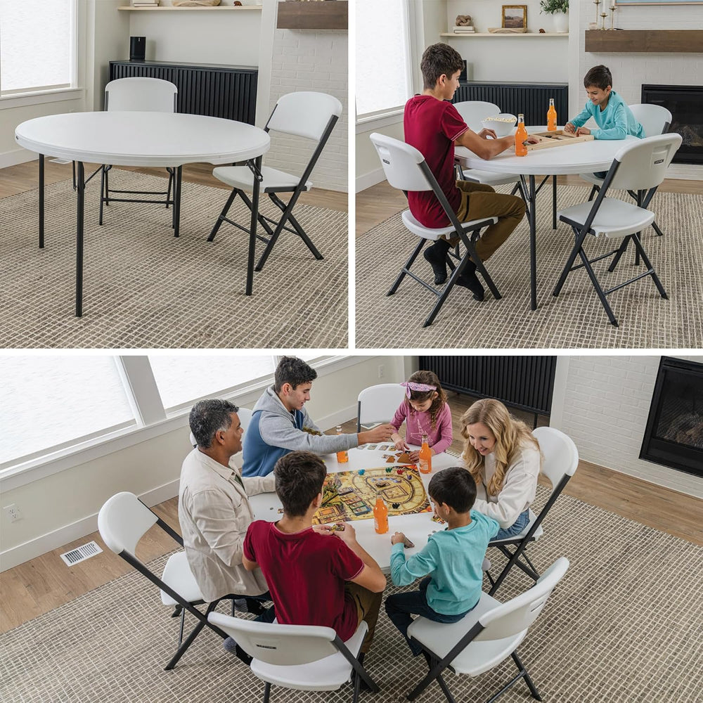 LIFETIME Nesting Round Table, 48-Inch, White Granite