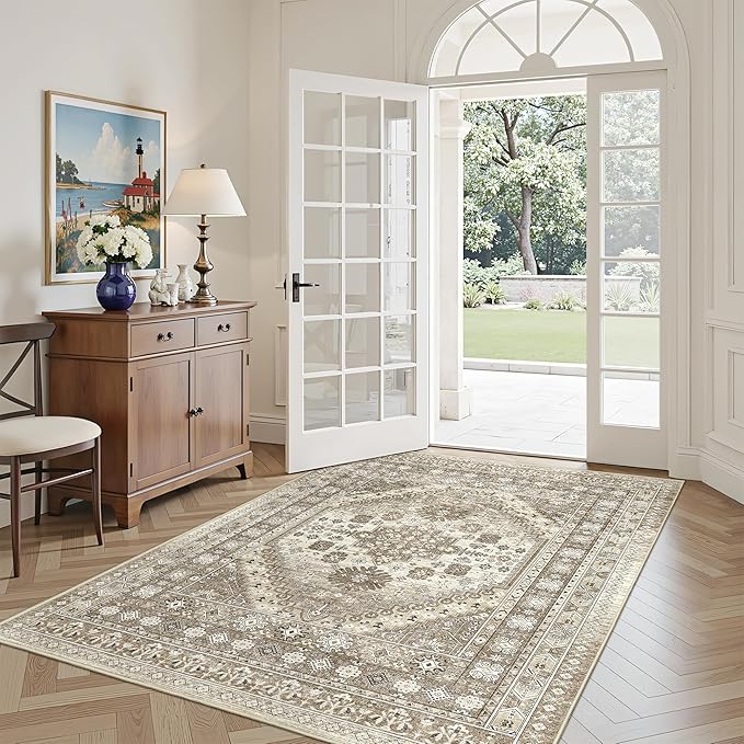 3x5 Washable Area Rug for Entryway, Kitchen Rugs Non Slip for Dining Room by Restydon