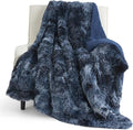 Bedsure GentleSoft Fuzzy Sherpa Faux Fur Twin Blanket Tie Dye Navy Cozy Gifts by BEDSURE