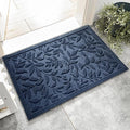 Blue Leaves Outdoor Indoor Entrance Doormats, Absorbent Durable Heavy Duty by VivaNest