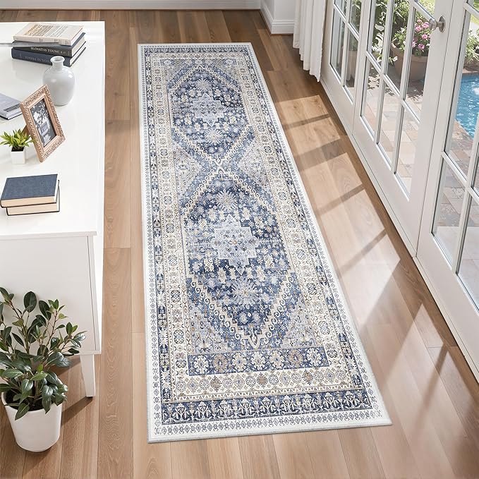 zesthome 2x6 Runner Rug for Hallways, Machine Washable Rug, Non Slip Vintage - Image 3