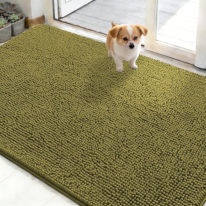 OLANLY Dog Door Mat for Muddy Paws 50x30, Absorbs Moisture and Dirt, Absorbent by OLANLY