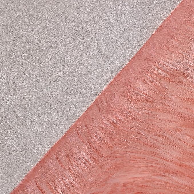 linmopm Faux Fur Rug Sheepskin Shag Fluffy Fuzzy Pink 4x6 ft Rugs - Image 4
