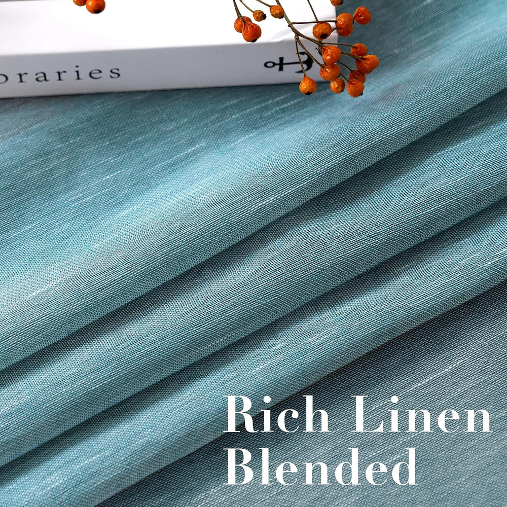 Elegant Natural Linen Curtain Panels Energy Efficient Semi - Sheers Linen Cur...