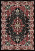 Area Rugs Round 8ft Washable Non-Slip, Floral Vintage Distress Print Pattern by RELEANY
