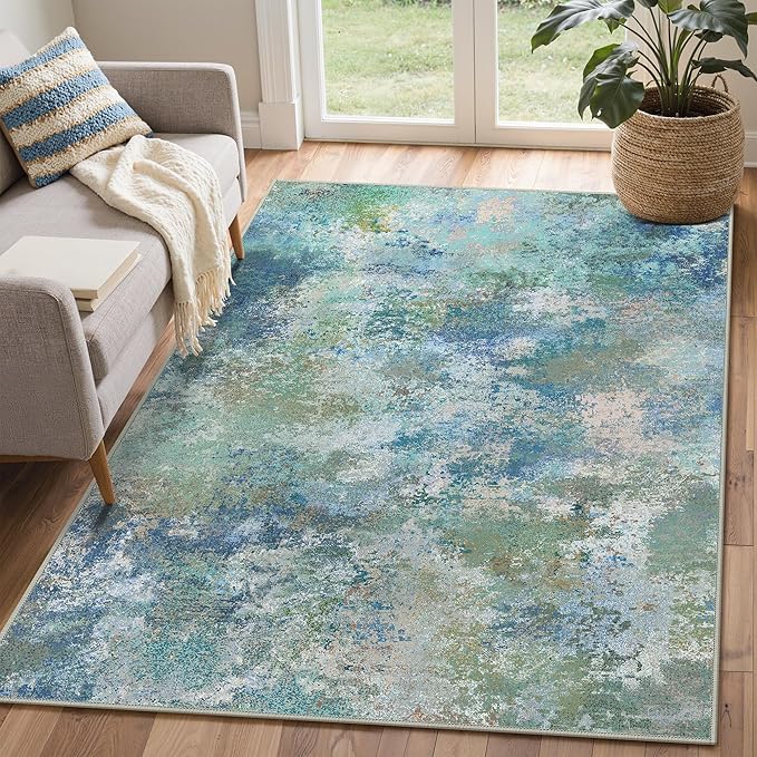 Area Rugs 5x7 for Living Room Bedroom, Modern Abstract Machine Washable Rug - Image 4