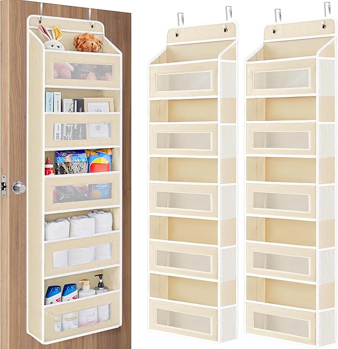 JARLINK 2 Pack Over The Door Organizer Storage, 5 Shelf Hanging Door Organizer by JARLINK