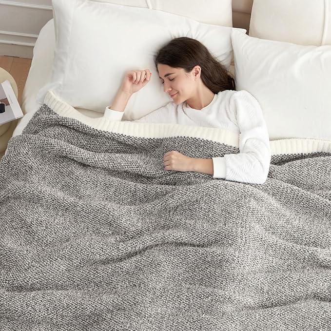 Snuggle Sac Ultra Soft Grey Bedding Blanket Twin XL, Warm Fluffy Microfiber - Image 3